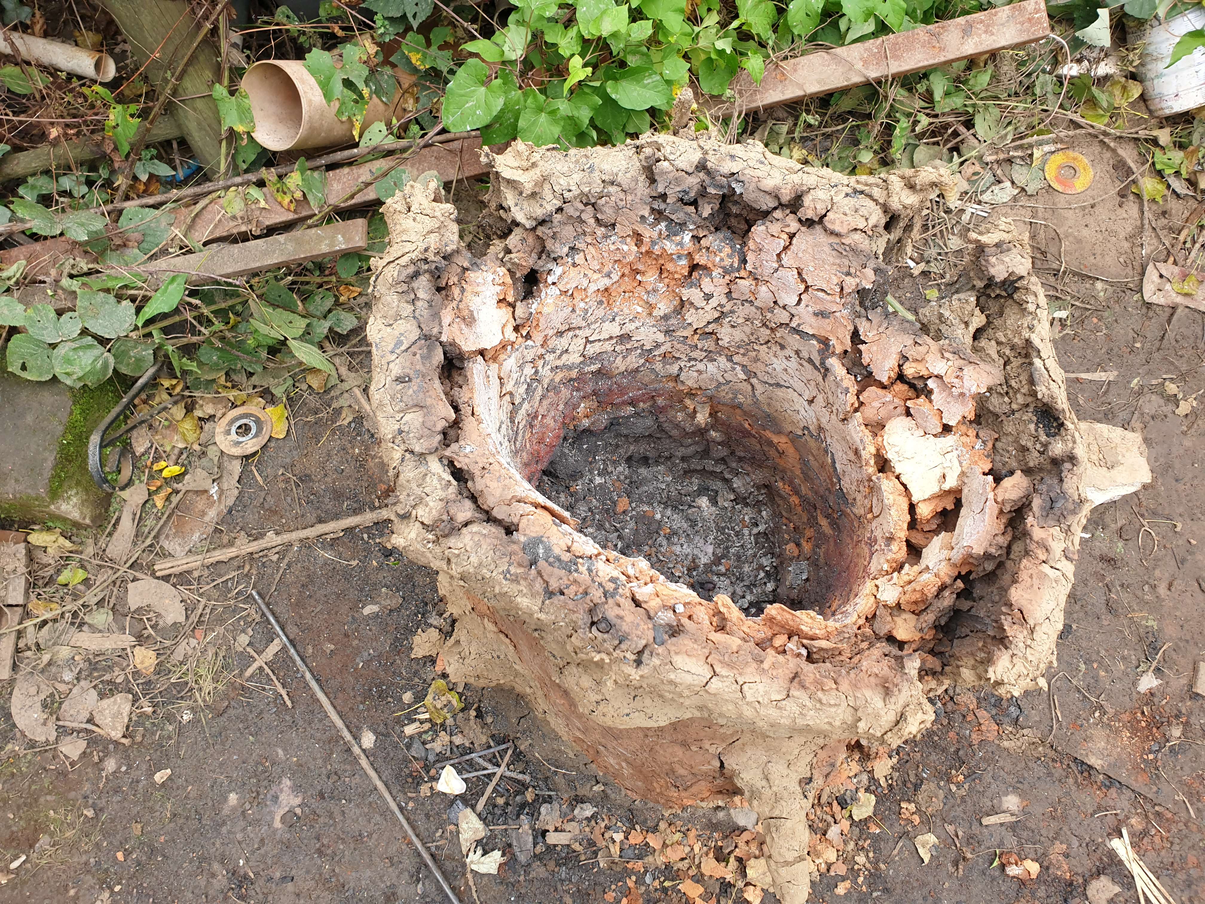 Fig 4: Ceramic bits missing from the furnace walls after the experiment was finished