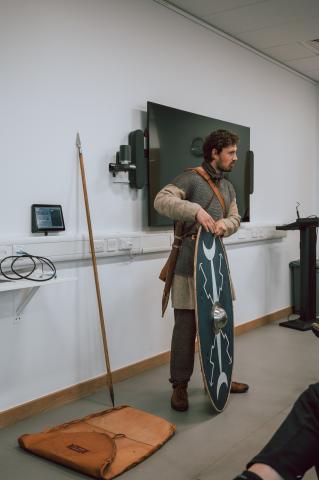Alex Iles dressed in 1st/2nd century Roman Auxilary outfit. 