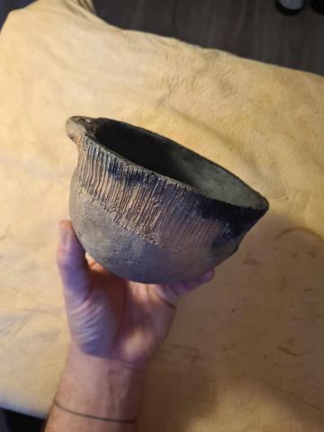 A replica Neolithic pot