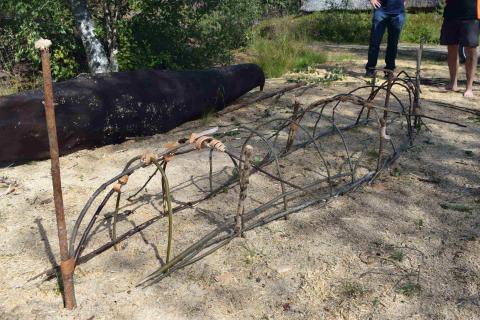 Basketry canoe frame, made of locally gathered alder, willow, and ash. 