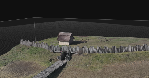 Result of a 3D scan of the open-air museum in Nižná Myšľa (Slovakia). The model was created using photogrammetry and processed in Reality Capture.