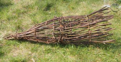 Portable fish trap made 'in the field' using stone tools and locally gathered birch, alder and willow.