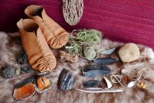 Assemblage of reconstructed Stone Age artefacts